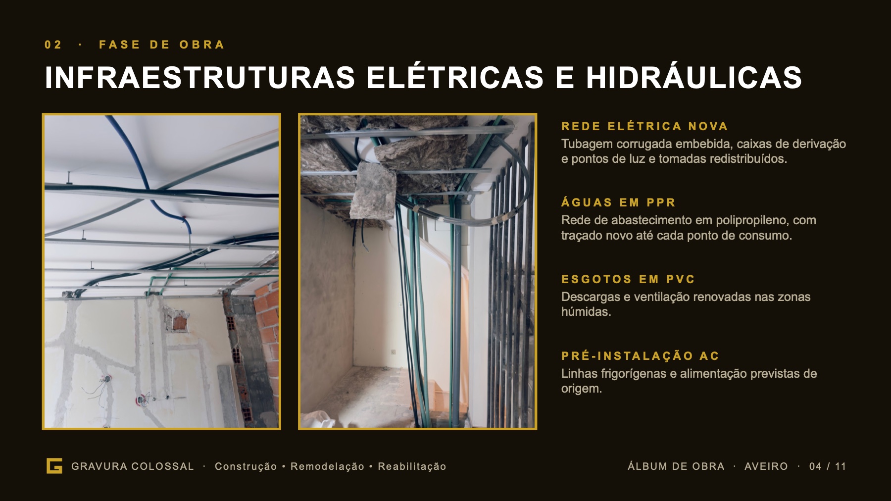 Fase 02 — Infraestruturas eléctricas e hidráulicas.