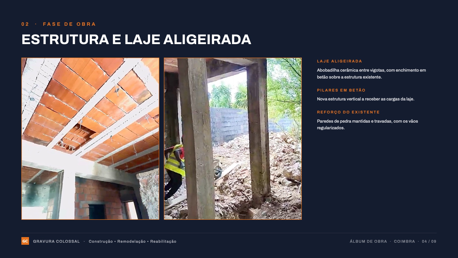 Fase 02 — Estrutura e laje aligeirada.