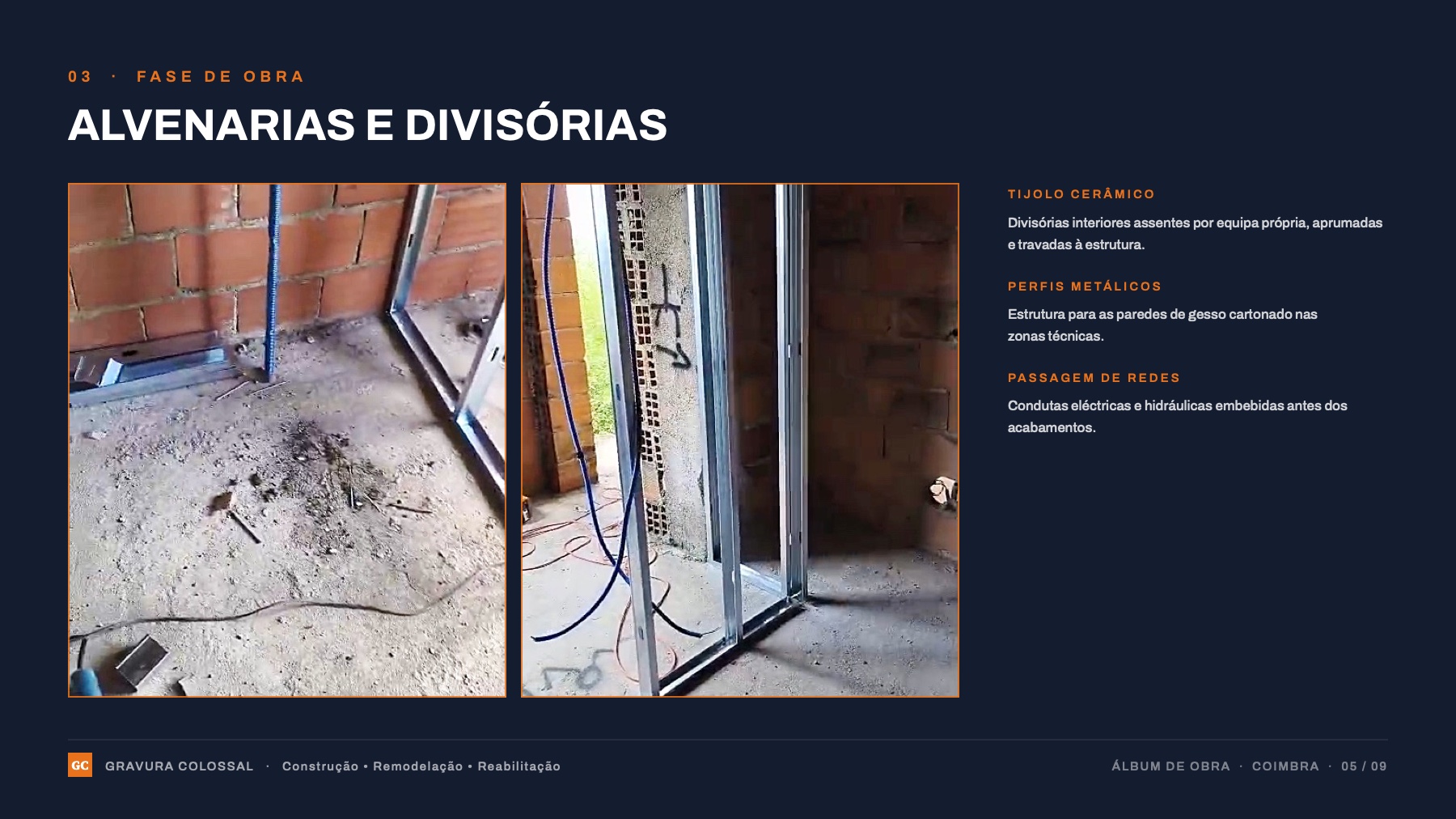 Fase 03 — Alvenarias e divisórias.